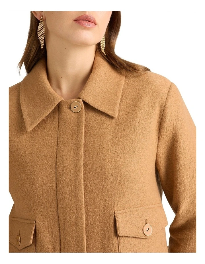 Cosmos Felted Wool Jacket in Camel