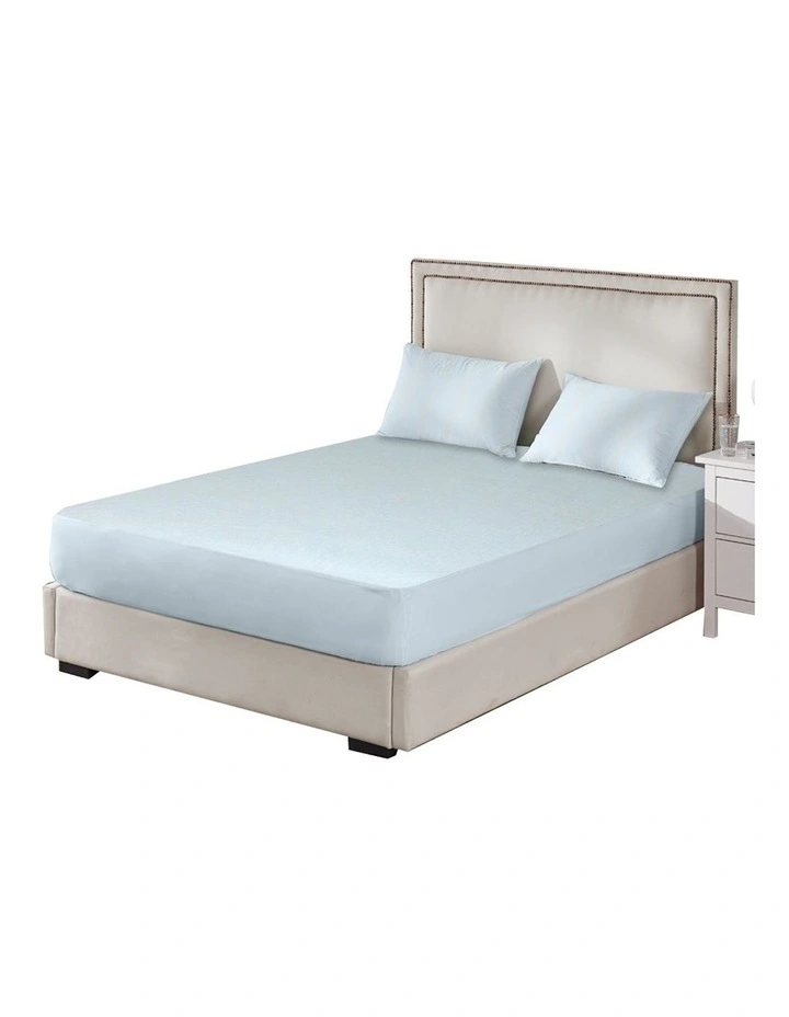 Cotton Terry Towel Protector Cover Fully Fitted Waterproof Mattress in Blue