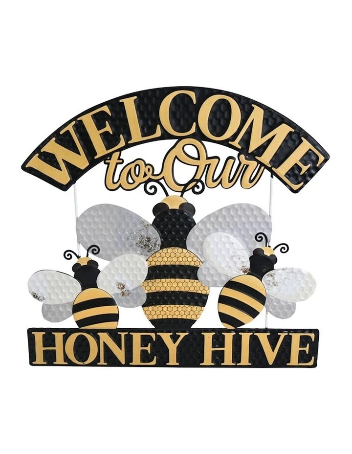 Welcome To Our Honey Hive Wall Sign in Multi