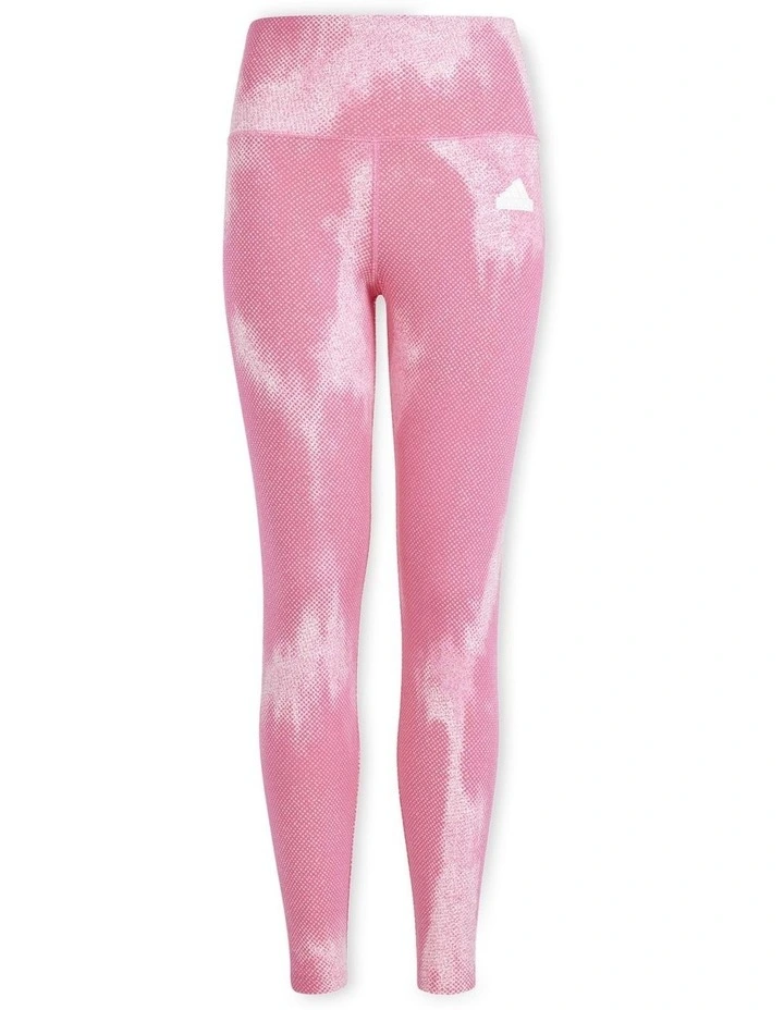 Future Icons Allover Print Cotton 7/8 Legging in Pulse Magenta/White
