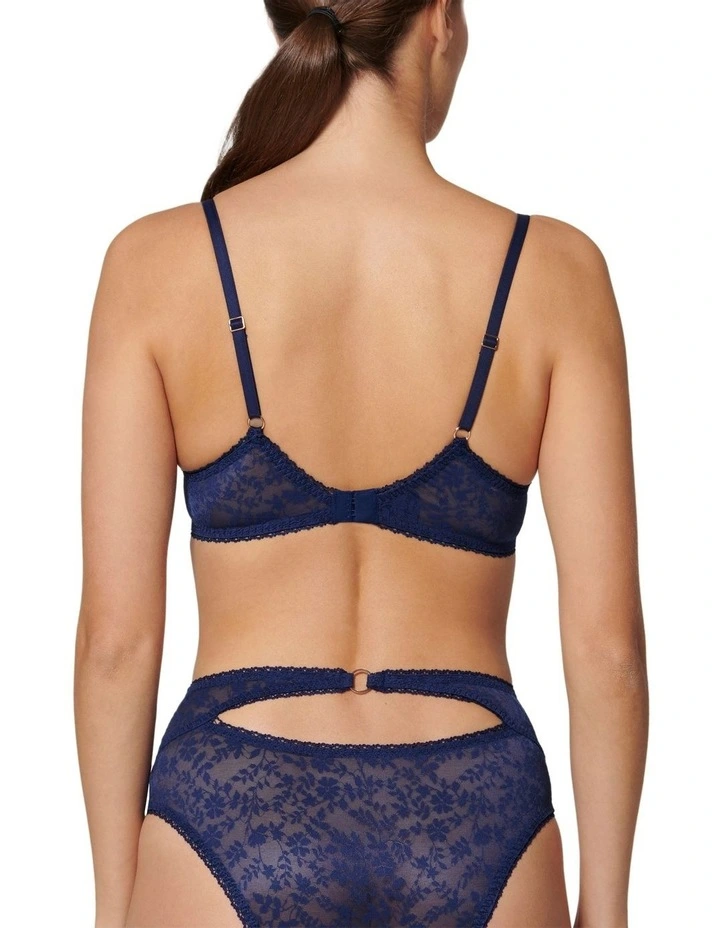 Thelma Deep Plunge Underwire Bra in Midnight