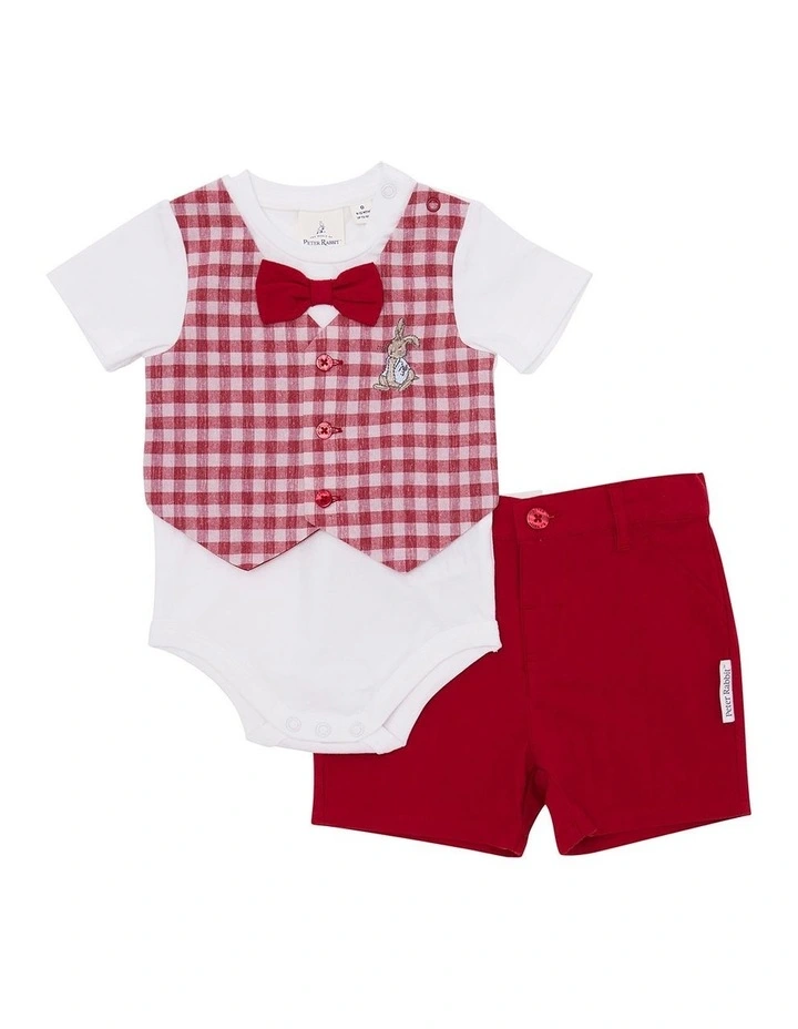 Bodysuit And Short Set in Red