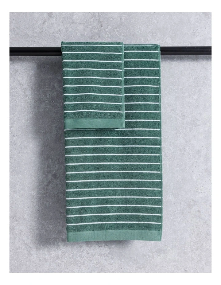 Striped Towel Range in Sea Pine