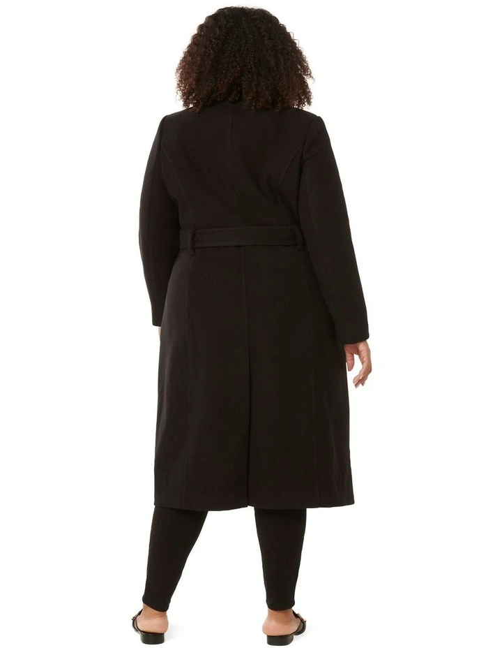 Ari Funnel Neck Coat in Black