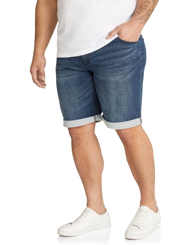 Deran Knit Denim Short in Ink
