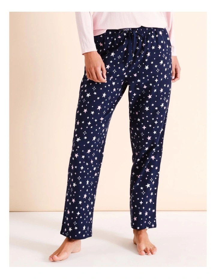 Flannelette Pyjama Pant in Navy