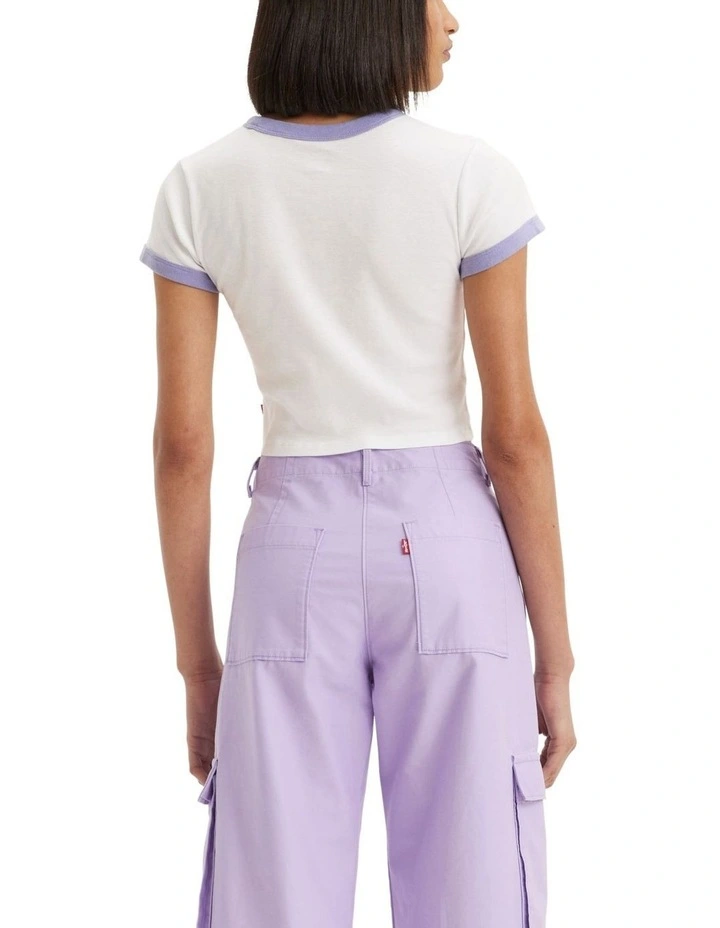 Graphic Ringer Mini Tee in Harper Geo/Bright White