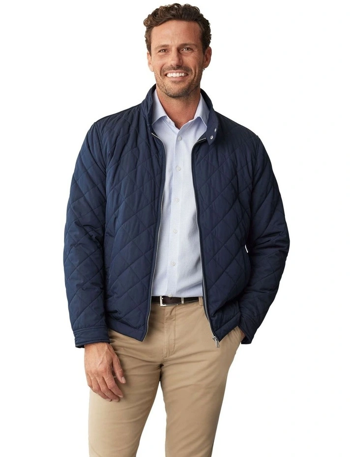 Campbell Zip Harrington Jacket in Navy
