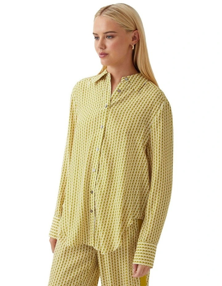 Amelia Spot Print Shirt in Olive