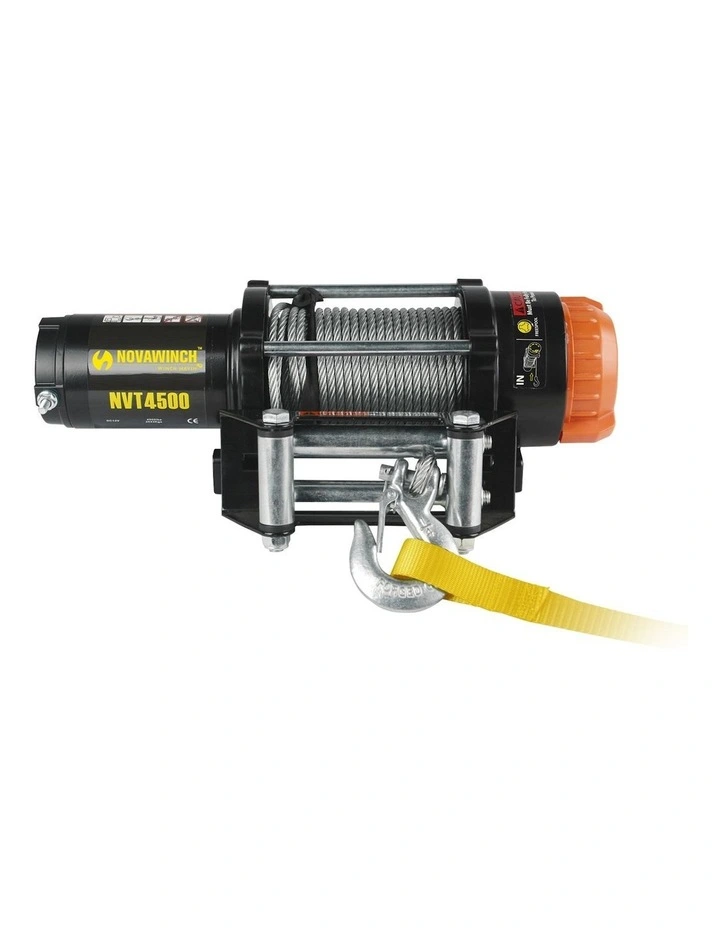 12V Electric Winch 2041Kg in Black