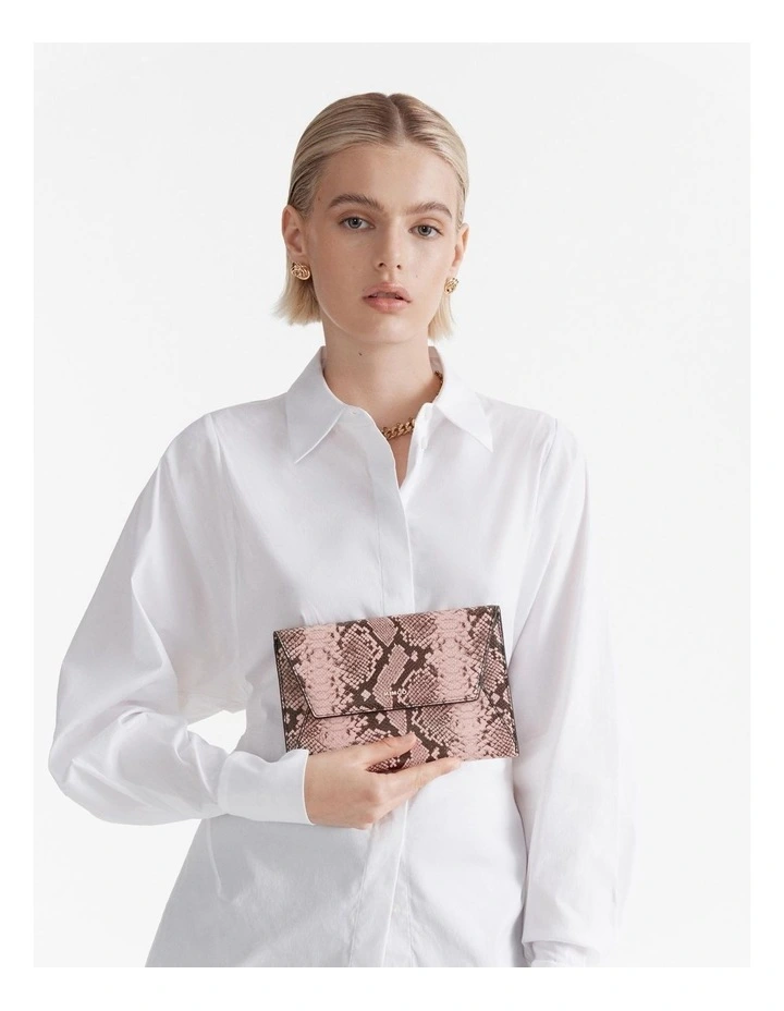 Drift Medium Envelope Pouch in Blush Snake