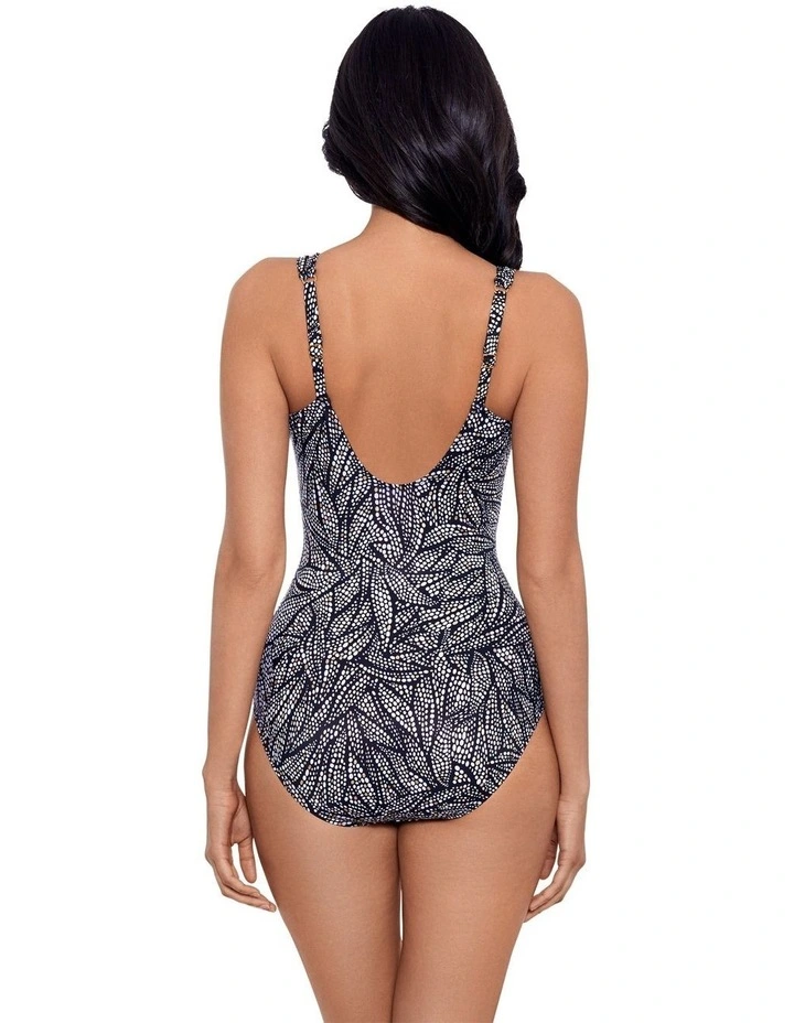 Shore Leave Siren Crossover Shaping Swimsuit in Black/White