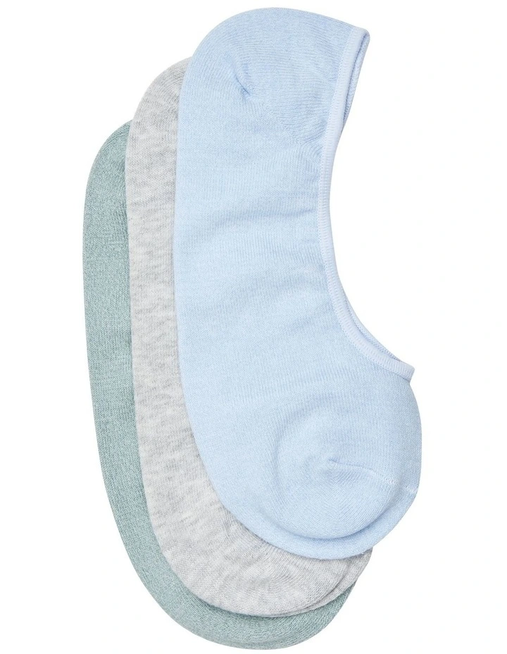 Super Invisible 3 Pack Socks in Multi
