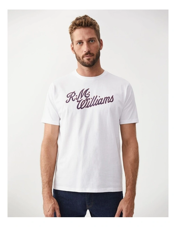 R.M.W Script T-Shirt in White/Red
