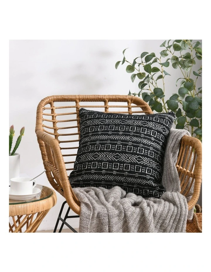 Antalya Chenille Cushion 45x45cm in Black