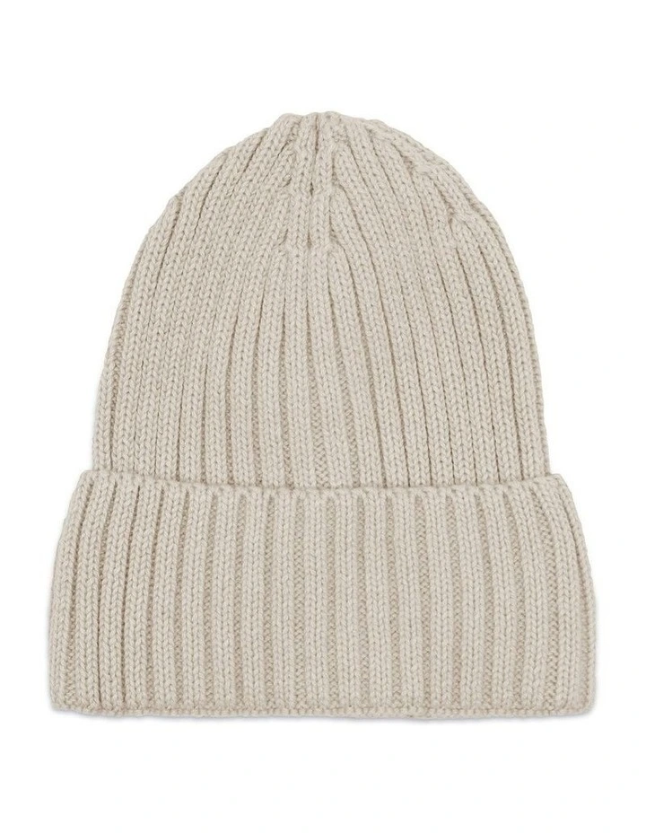 Mia Wool Blend Beanie in Bisque