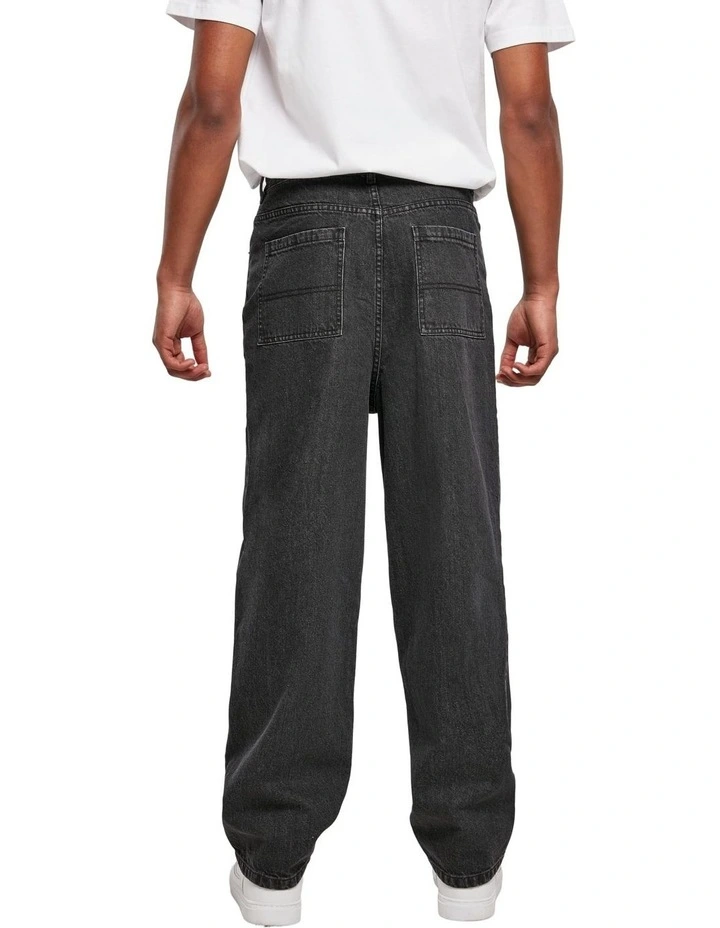 90's Denim Jeans in Black/Acid Wash