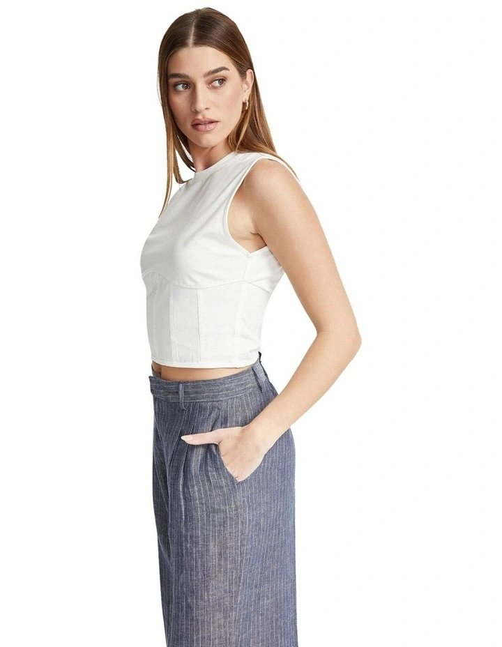 Corrie Corset Detail Top in White