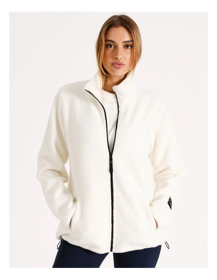 Sherpa Zip Front Jacket in Cream