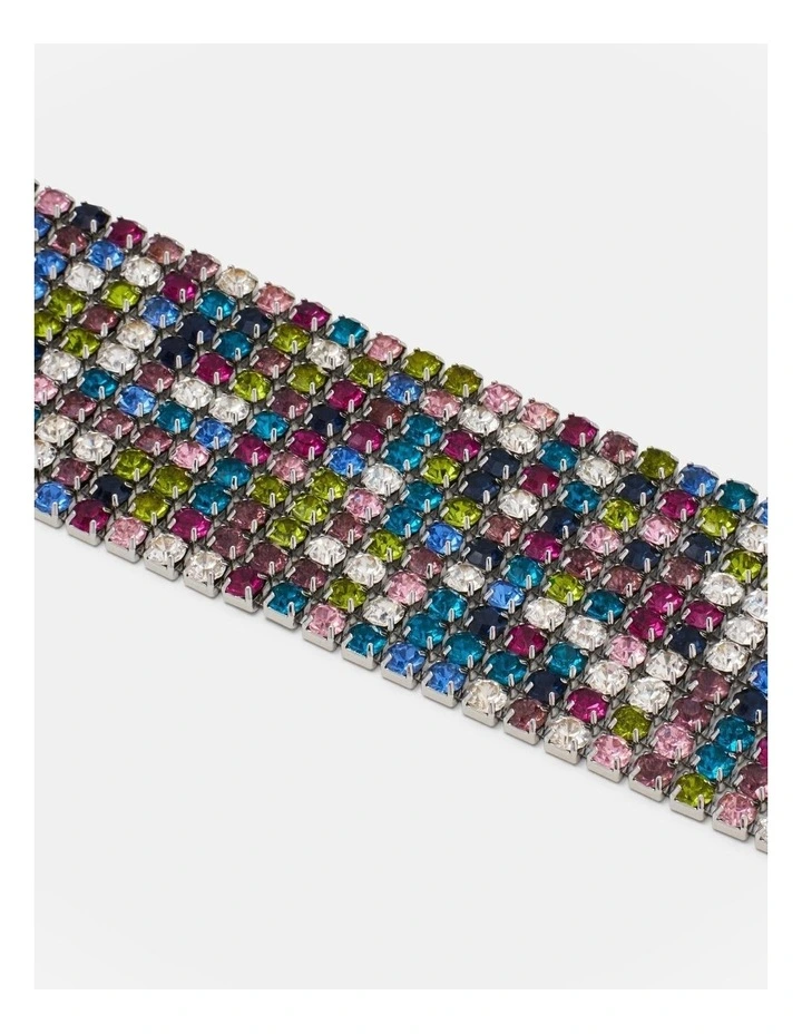 Dazzle Crystal Choker Necklace in Multicolour