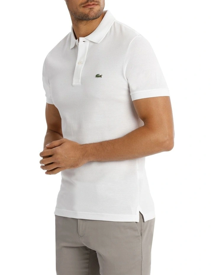 Basic Slim Fit Polo Shirt in White
