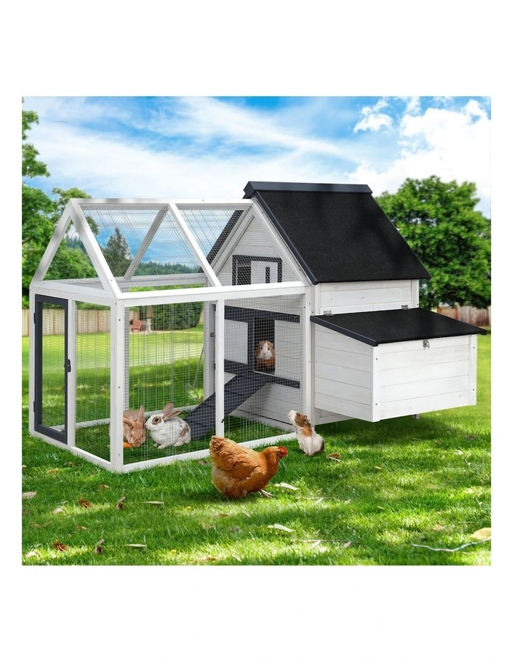 Extra Large Pet Hutch 166x120x112cm in Black/White