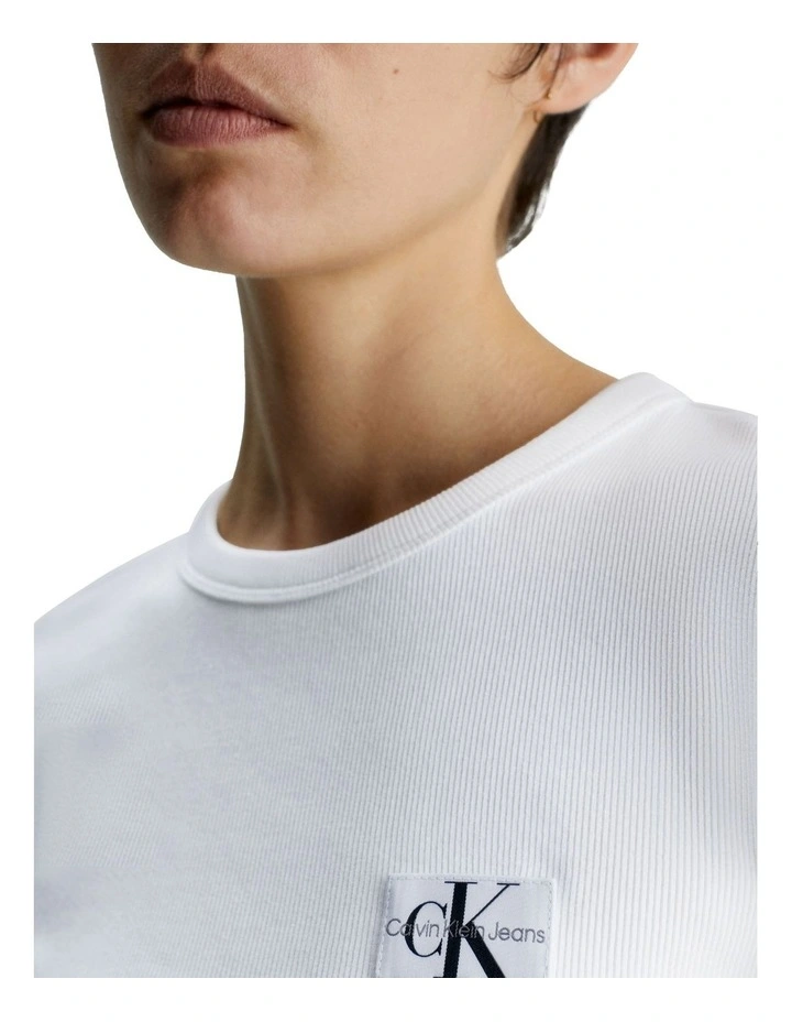 Woven Label Rib Long Sleeve