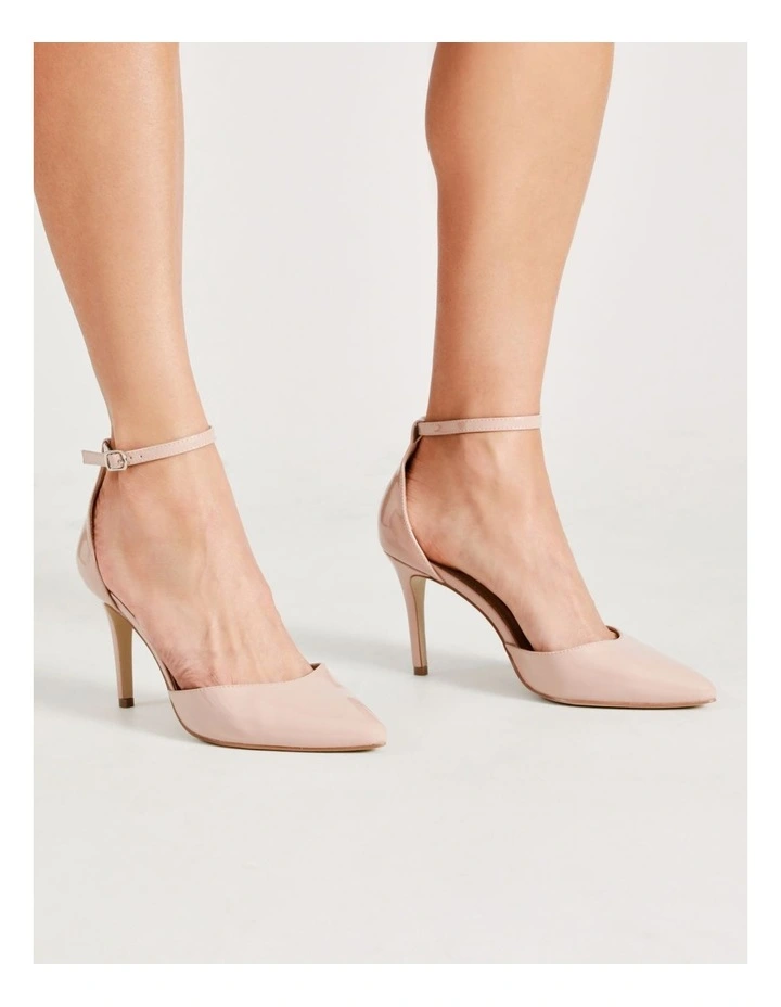 Alex Ankle Strap Heels in Beige