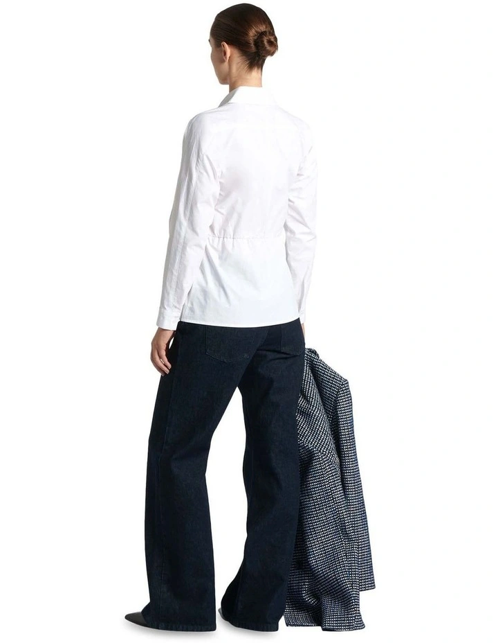 Tailored Dual End Zip Shirt in Off White