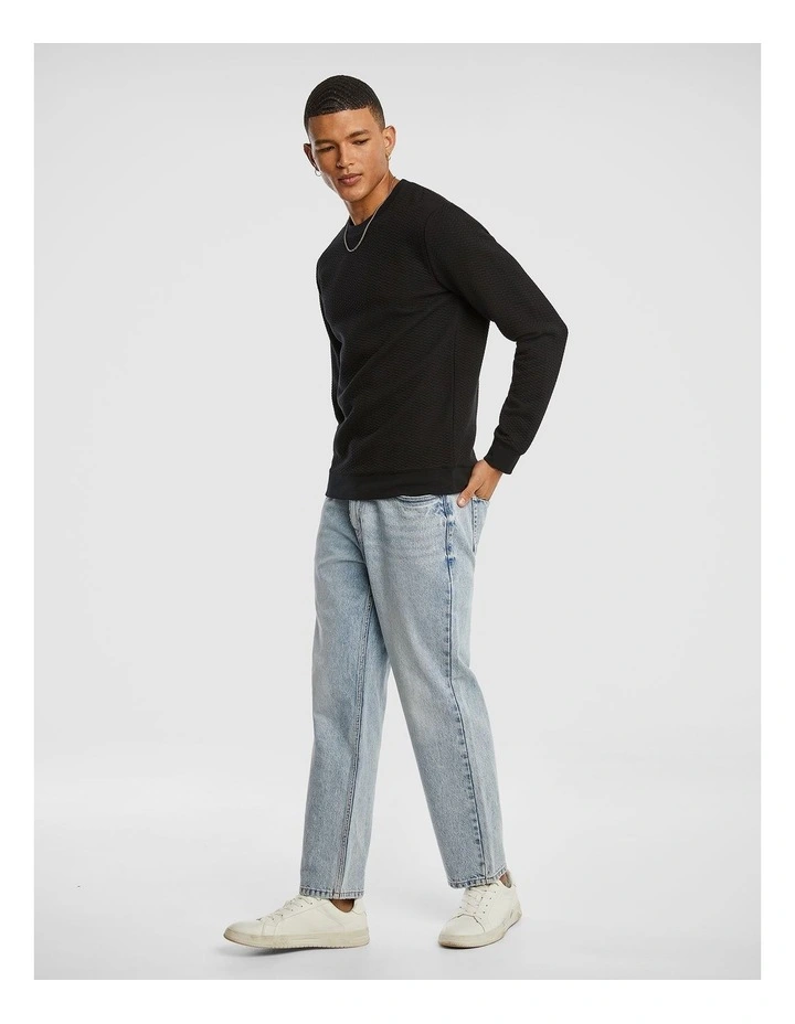 Tech Textured Sweatshirt in Black