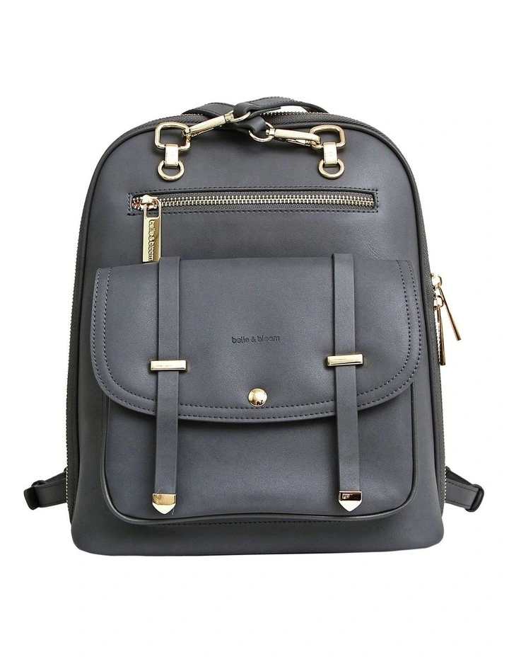 5th Ave Leather Backpack in Charcoal
