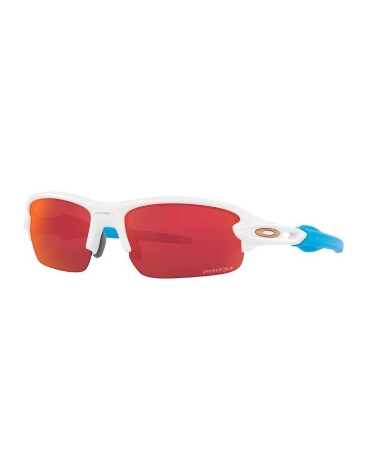 Flak Xxs Kids Sunglasses in Matte White/Red