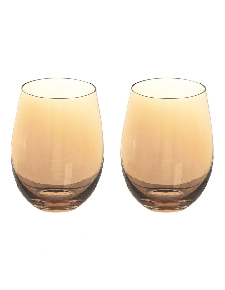 Glamour Stemless Glass 560ML Set of 2 in Gold