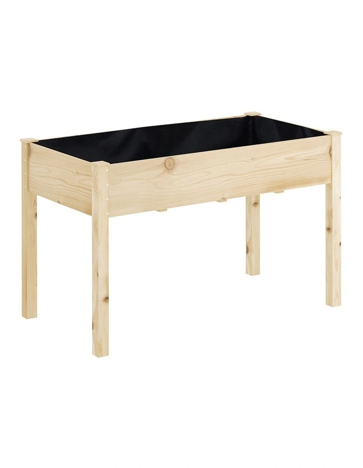Raised Wooden Garden Bed in Beige