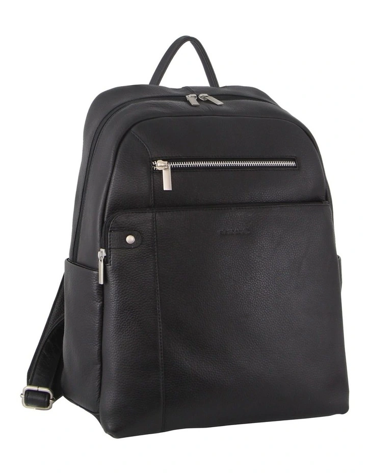 Leather Laptop/Business Backpack in Black