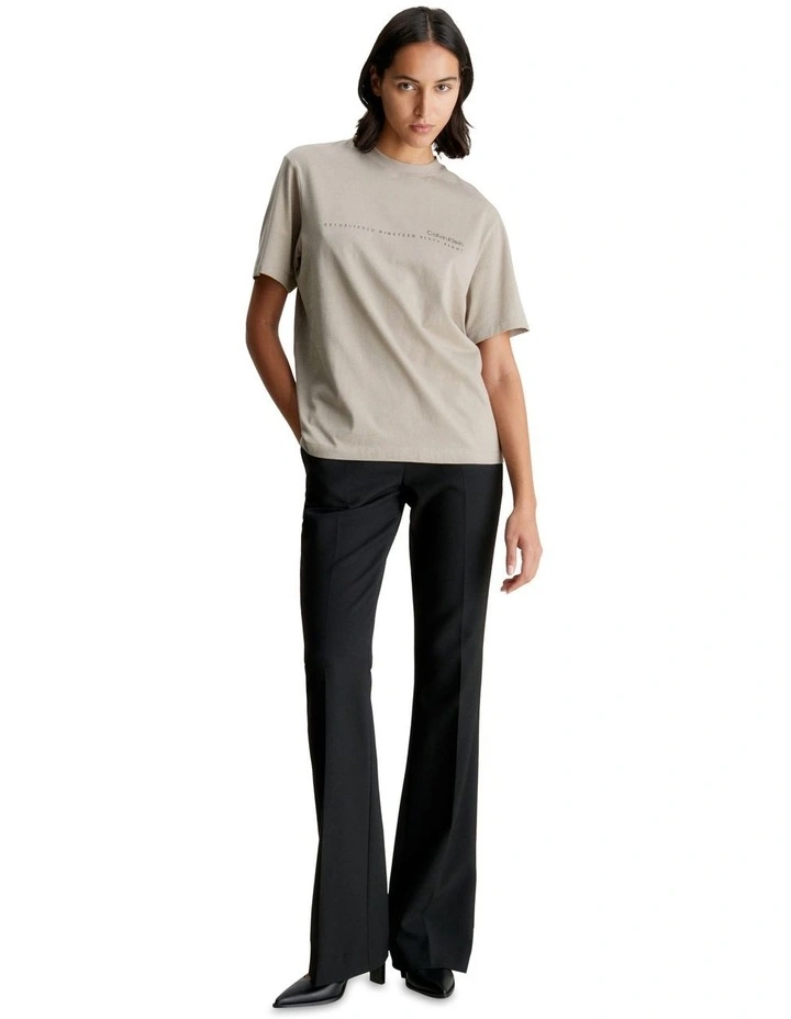 Multi Logo T Shirt in Neutral Taupe