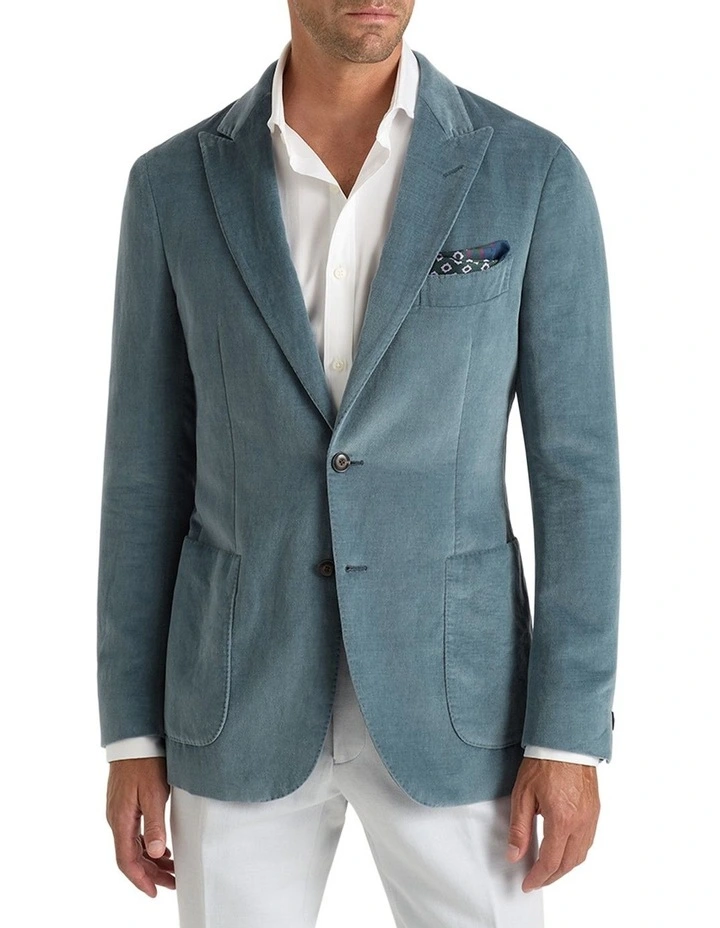 Ziggy Washed Velvet Jacket in Blue