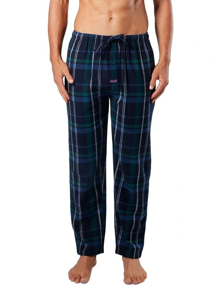 Roland Check Cotton Flannel Sleep Pant in Navy