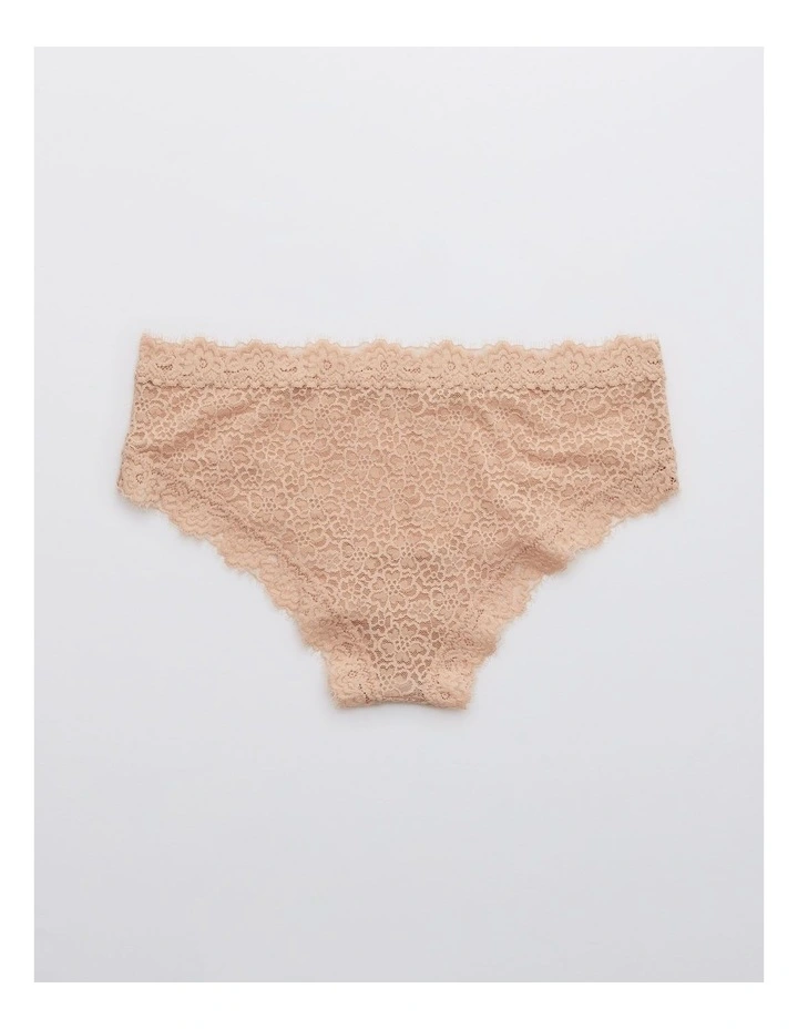 Eyelash Lace Cheeky Underwear in Beige