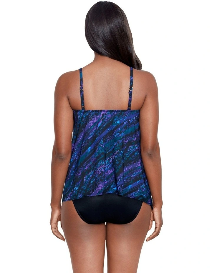 Mood Ring Slimming Peephole High Neck Tankini in Multi