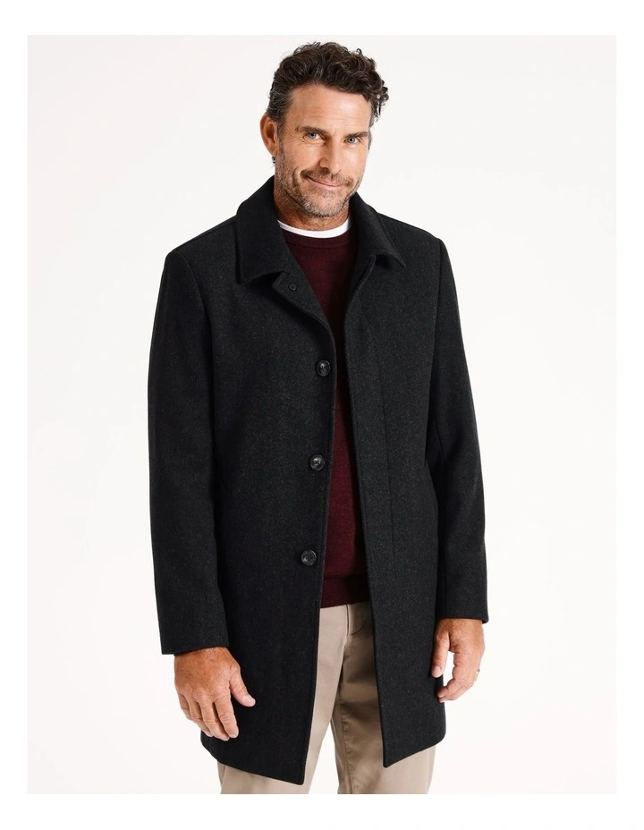 Norton Wool Blend Car Coat in Charcoal