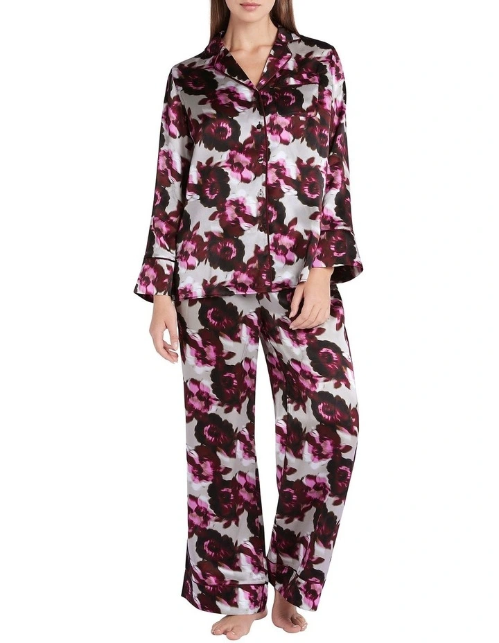 Flore Silk Pyjama Blouse in Plum