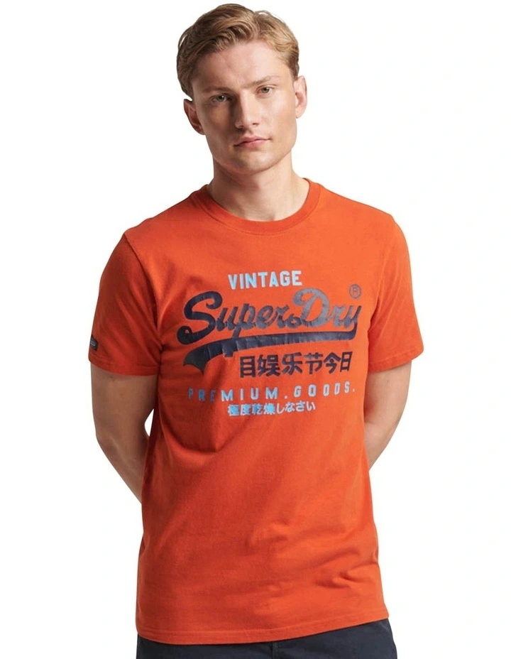 Classic Vintage Logo Heritage T-Shirt in Orange