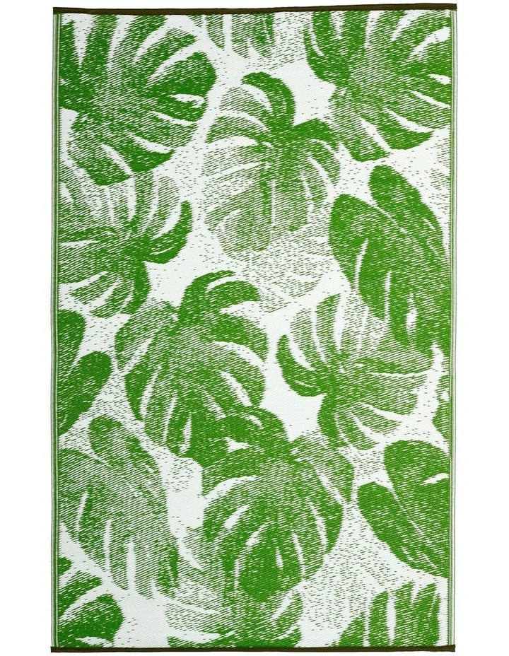 120x179 cm Fab Habitat Indoor/Outdoor Recycled Plastic Rug Mat Panama Green