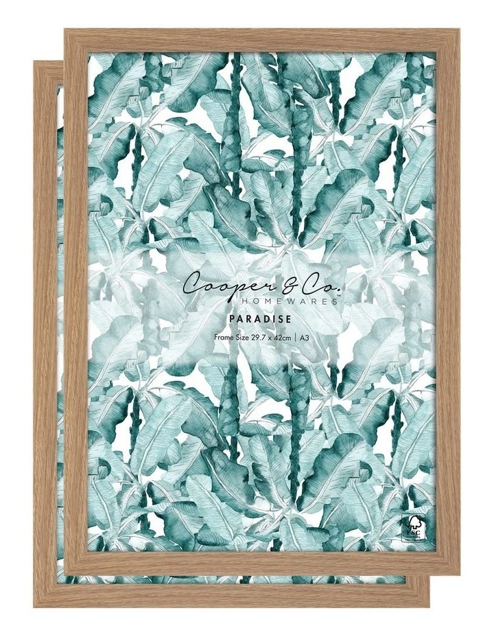 Premium Paradise Photo Frames 29.7x42cm Set Of 2 in Oak