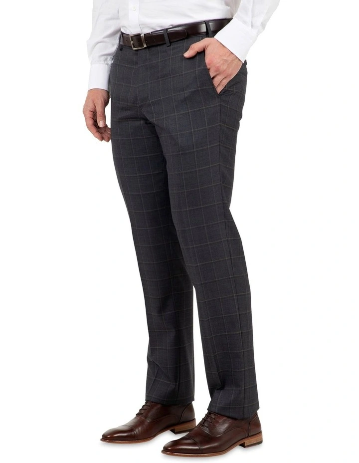Modern Fit Interceptor Charcoal Check Trouser FCJ340