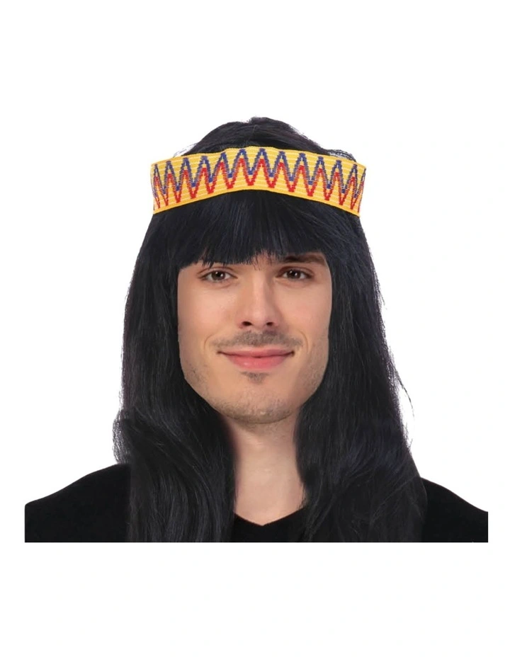 Indian Native American Costume Wig in Black