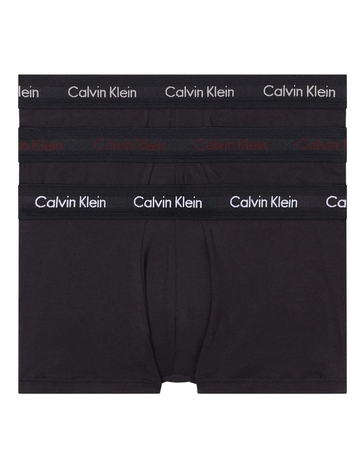 Cotton Stretch Low rise Trunks 3 Pack in Multi