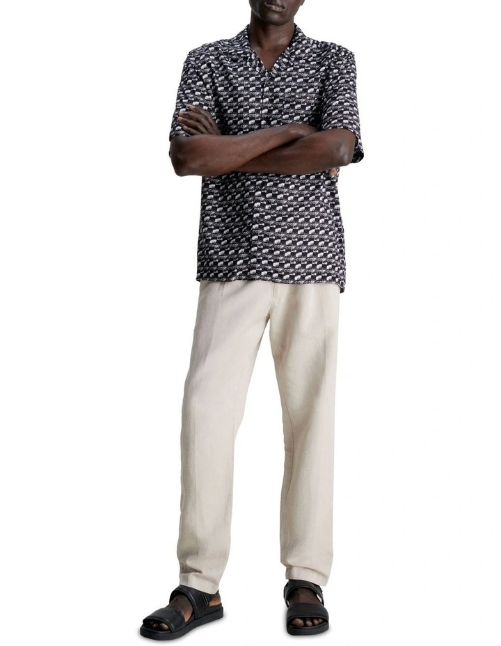 Cotton Linen Tencel Slim Tapered Pant in Beige