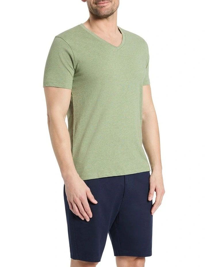 Arnie V-Neck T-shirt in Fern Marle